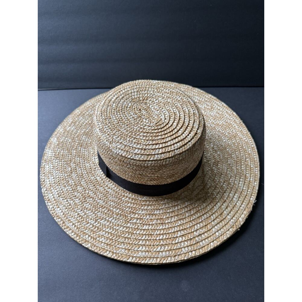Asos Straw Sun Hat Handwoven Beige Boho Resort Travel Beach Coastal Wide Brim